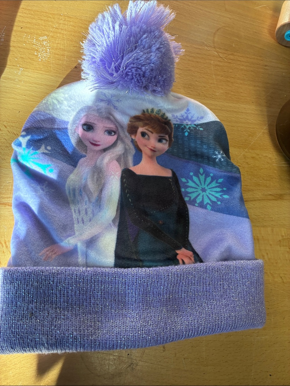 Disney Frozen Purple Pom Beanie Hat